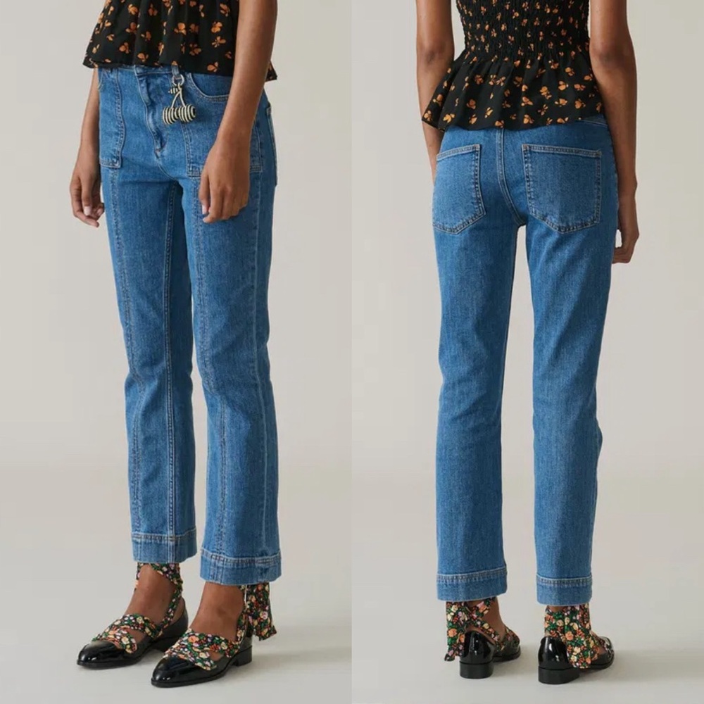 Ganni Blue Straight Leg Jeans